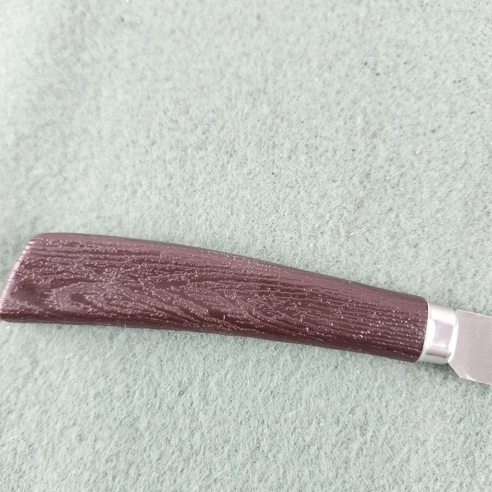Vintage QUIKUT Serrated Steak Knives Plastic Faux Wood 4